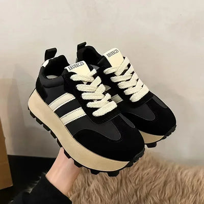 Women Sneakers Fashion Designer Platform Shoe Height Increasing Casual Sport Shoes for Women Lace Up Vulcanize Shoes Tenis Mujer