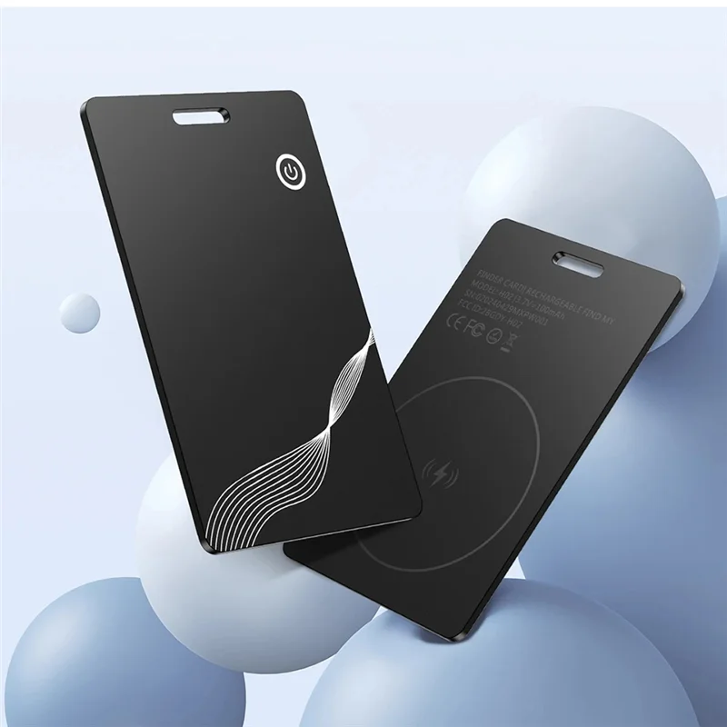 Black wireless charging case with wave design for Smart Air Tag GPS tracker