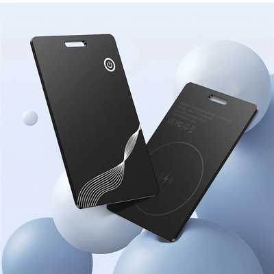 Black wireless charging case with wave design for Smart Air Tag GPS tracker