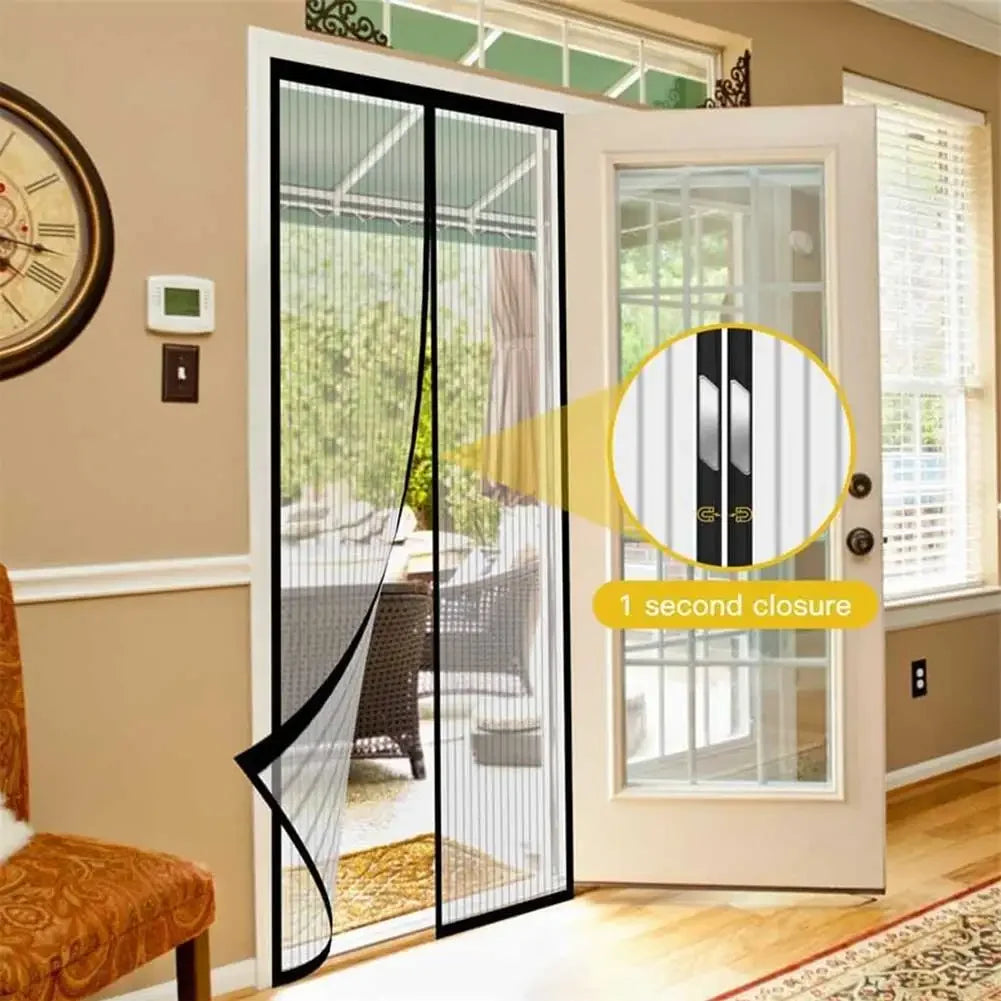 Magnetic Screen Door Screen Door Mesh Keep Bugs Out Heavy-Duty Mesh Curtain Pet and Kid Friendly Works with Front Doors