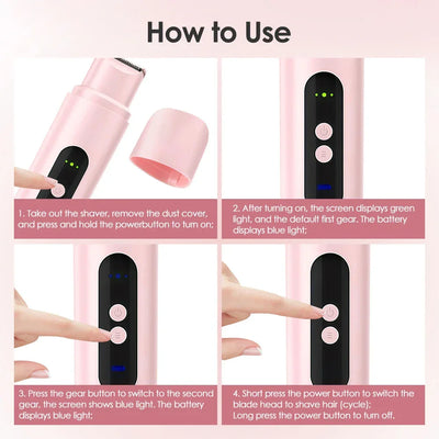 Electric Razors for Women Painless Ladies Epilator Facial Mustache Shaver Bikini Underarms Legs Trimmer Electric Hair Removal