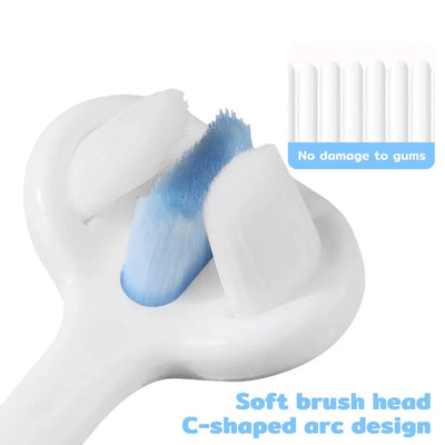 Pet Toothbrush 360 Degree 3-Sided Brush Head Cleans Gentle On Gums And Teeth Dog Cat Toothbrush Toothpaste Set