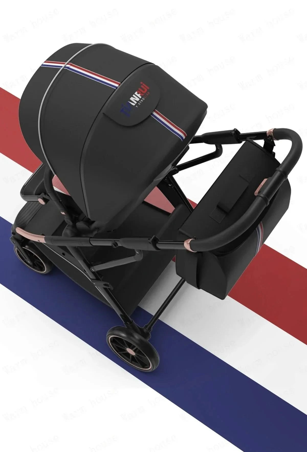 Portable High-view Baby Stroller Two-way Portable Baby Stroller Foldable Children's Four-wheel Baby Stroller 0-3 Years Old