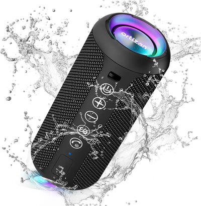 Ortizan Portable Party Speaker with Beat-Synced RGB Light, Powerful Sound and Deep Bass,TWS Stereo Pairing,IPX7 Waterproof