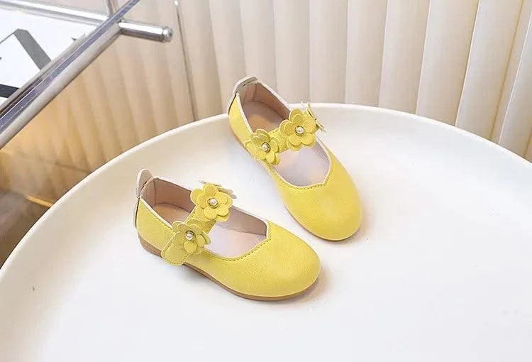 Spring Autumn Little Girls Ballet Shoes Sweet Chic Kids Fashion Princess Leather Shoes Causal Versatile Children's Flats Soft