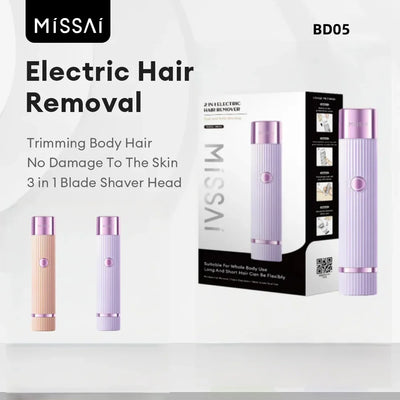 Electric Razors for Women 2in1 Bikini Trimmer Facial Mustache Shavers for Ladies Body Underarms Legs Portable Painless Epilator