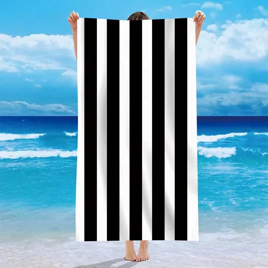 Beach in Style! Multicolor Striped Beach Towels for Sun-soaked Adventures Suitable for towels, bath towels, beach towels