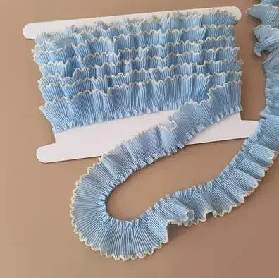 4M/lot 3cm Wine red/pink/Beige Chiffon Pleated Lace Dog Tooth Ruffle Lace Trimming for Dress Pet Cloth Home Decoration X1496