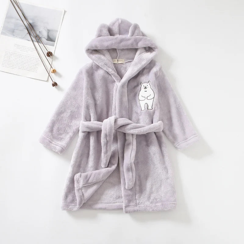 Children's Winter Flannel Cartoon Cute Sleepwear Boys Girls