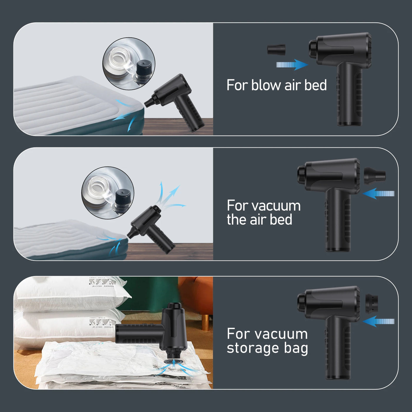 Compressed Air Duster Electric Rechargeable Cordless Air Blower Compressed Air For Cleaning Computer Keyboard Camera Car Home