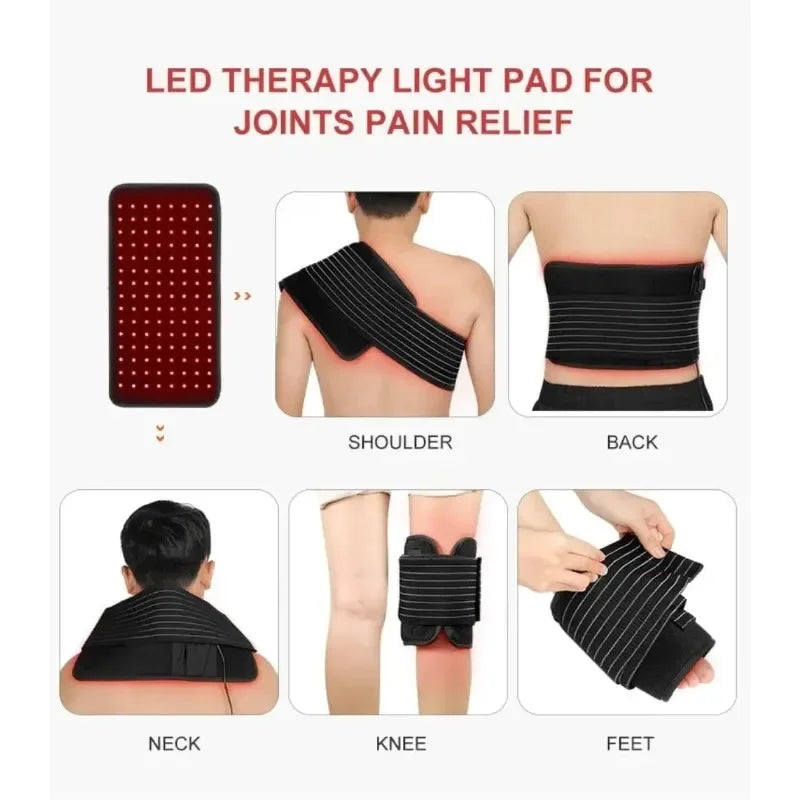 Red Light Belt 660nm&850nm Infrared Light Therapy Pad for Body Fatigue Deep Therapy for Back Knee Hands Feet Relief