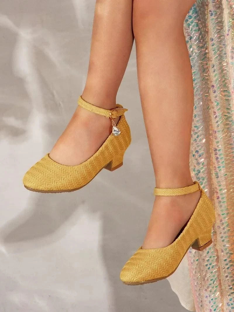 Non-slip Children's Leather Shoes with Heels | Catwalk | Versatile Girls Fashion |  Kids | Princess, Wedding, Party Shoes