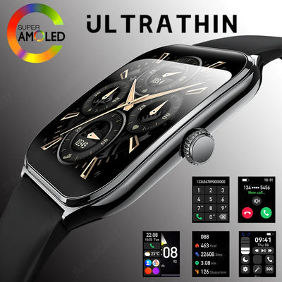 New Ultra Thin Smart Watch men 1.96" AMOLED 360*360 HD Pixel Display Always Show Time Call Reminder Smartwatch Ladies For huawei