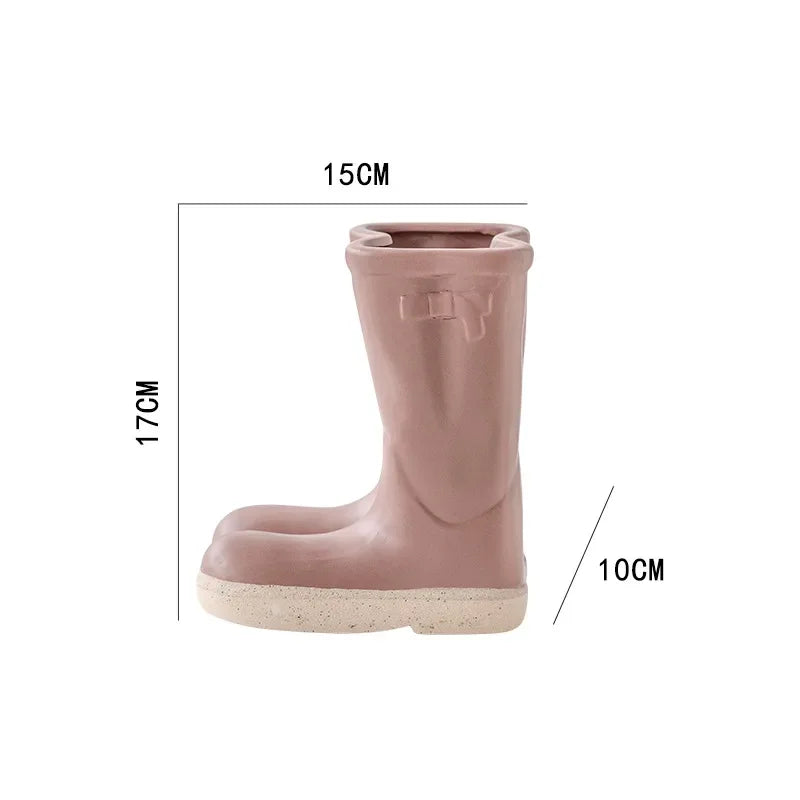 Ceramic Vase Boots Shaped Flower Vase Potted Flower Pots Desk Decoration Home Decor Floral Vases Garden Pots and Planters