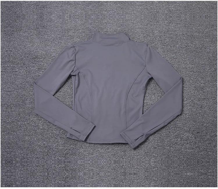 Workout sport jacket long sleeve gym training clothing yoga sportswear women
