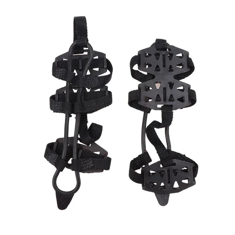 1 Pair M L Crampons Shoes Cover 24 Teeth Anti-Slip Ice Grips Gripper Shoes Boot Hiking Ice Climbing Shoe Spikes Climbing Chain