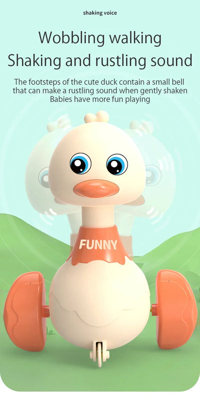 Baby Toy Swing Duck Toy Cartoon Press Vehicles Glide Animal Inertia Pull Back Cars Early Education Toys for Toddlers Boys Girls