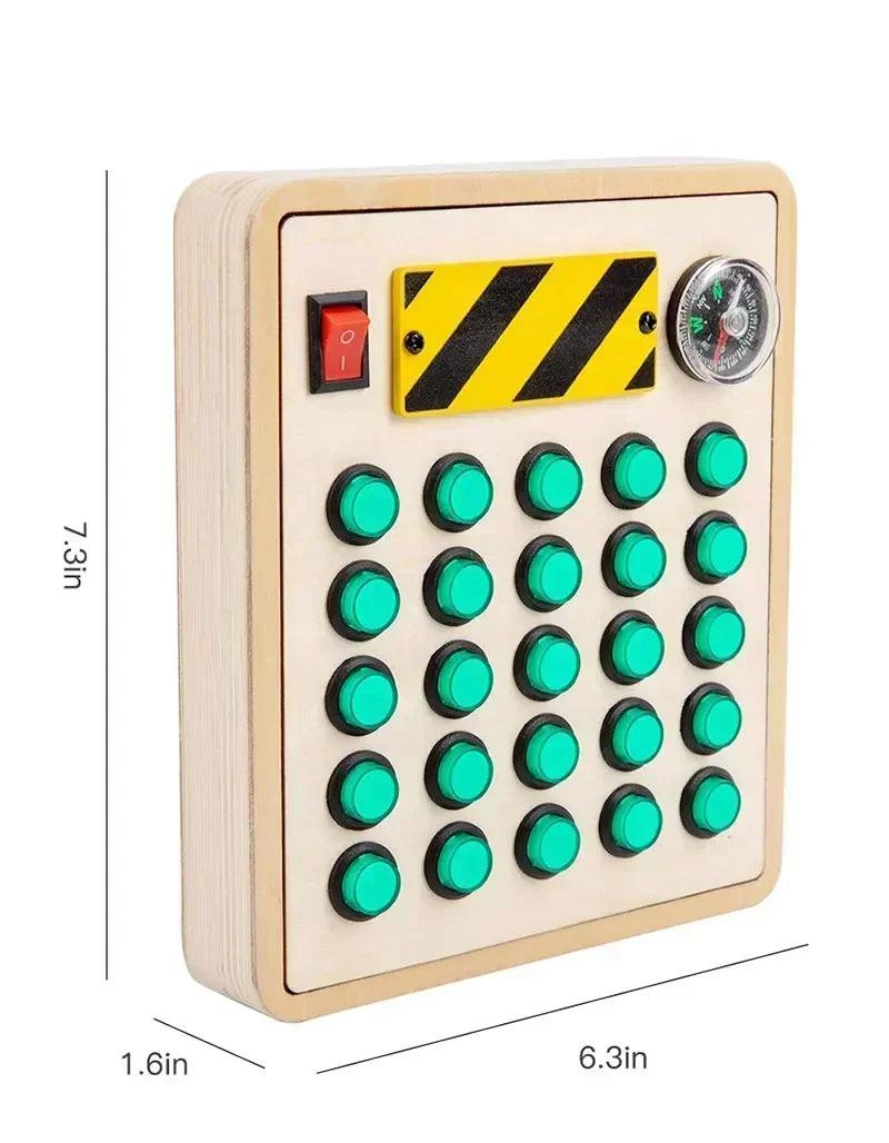 Montessori busy board sensory toys wooden with led light switch control travel activities children games for 2-4 years