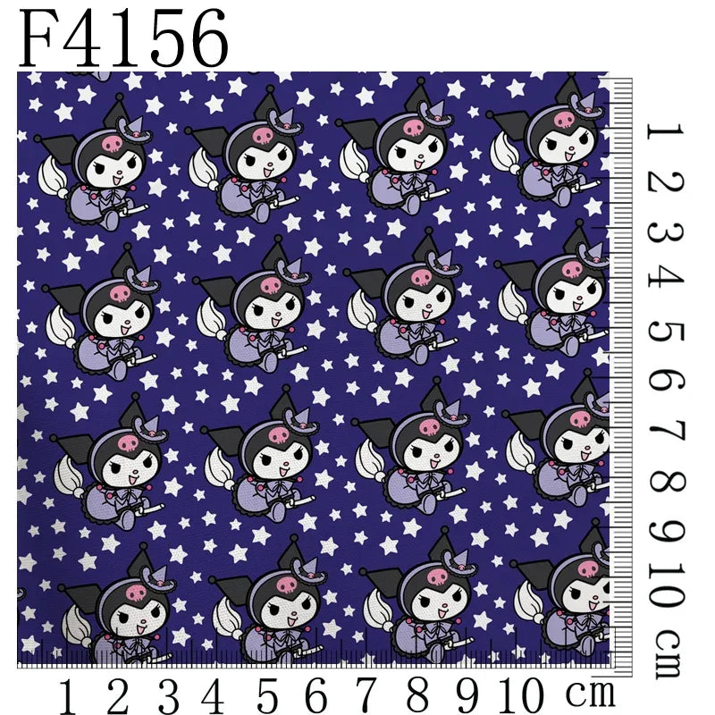 Cartoon Kuromi printed polyester cotton Fabric Clothes Patchwork Quilting DIY pet cloth bag fabric F4158