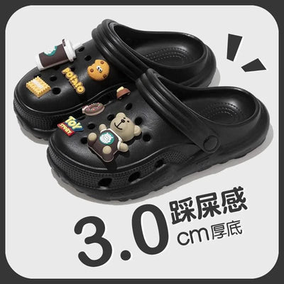Children's Clogs For 6-18 Year Kids Sandals Cool Mules Outer Wear Summer Casual Hole Shoes For Boys And Girls Slippers