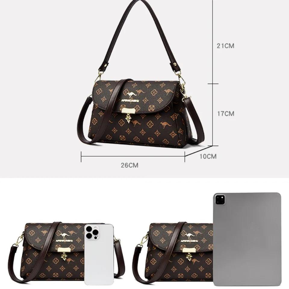 Genuine brand luxury handbags women bags designer women’s vintage monogram print handbag top-handle crossbody design