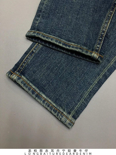12.5oz Red Selvedge Denim Jeans for Men 99% Cotton High Quality American Vintage Casual Spring Autumn Tapered Straight Pants 5KM