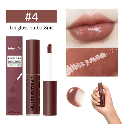 8ml Butter Non-stick Cup Gloss Lip Gloss Moisturizing Mirror Lip Gloss Lasting Color Lip glaze Dye Lip Liquid Makeup For Women
