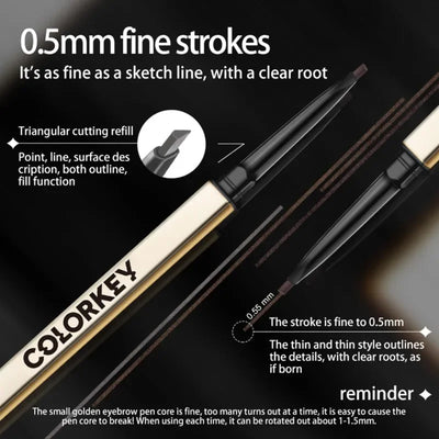 Colorkey Eyebrow Cosmetics Pencil Waterproof Double-headed Brows Liner Definition Natural Long Lasting Makeup Paint