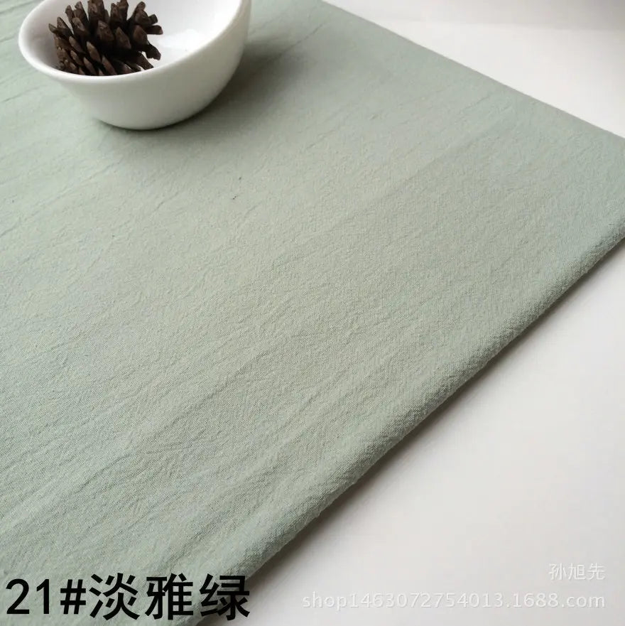 Cotton Linen Fabric Skin Texture Crepe By The Meter for Clothing Curtain Dress Shirt DIY Sewing Plain Textile Cloth Gray Soft