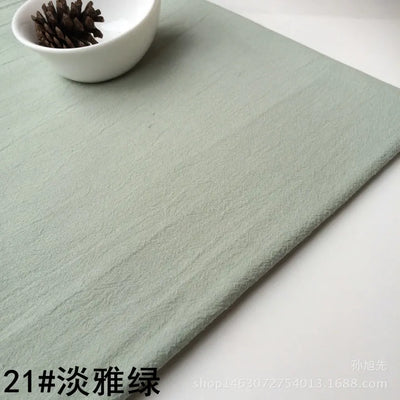 Cotton Linen Fabric Skin Texture Crepe By The Meter for Clothing Curtain Dress Shirt DIY Sewing Plain Textile Cloth Gray Soft