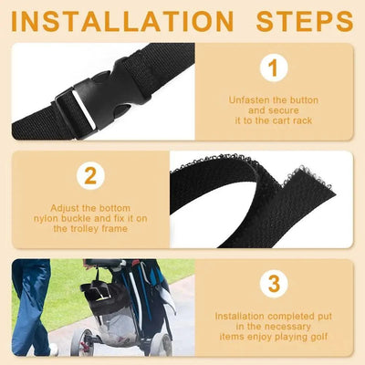 Golf Accessory Bag Mesh Lightweight Golf Storage Bags For Men Breathable Golf Bag Golf Push Cart Accessories Closure Push Cart