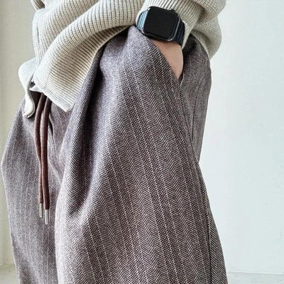 Autumn Winter Streetwear Thin Loose Fit Wide Leg Pants for Men Straight-Leg Casual Pants Youth Trendy Long Trousers