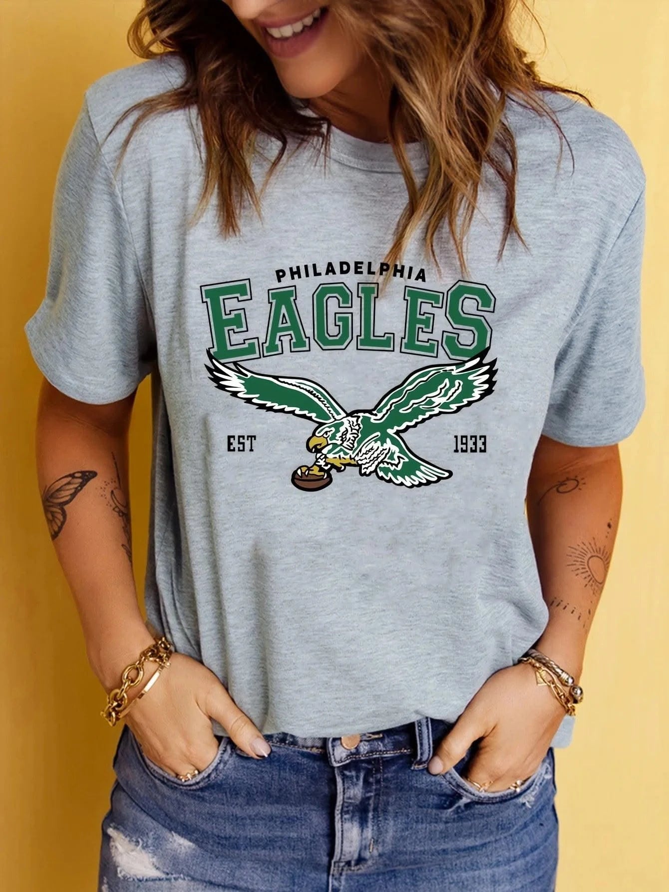 Eagles Print New Women's Fashion O-Neck T-Shirt