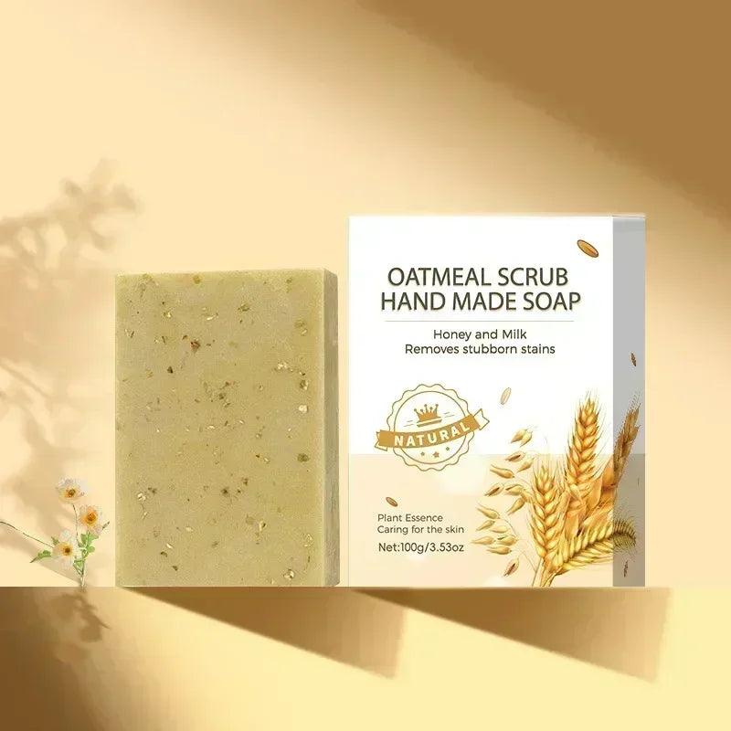 Handmade oat soap - natural gentle brightening exfoliating body facial