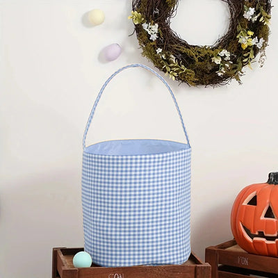 Plaid Halloween Baskets Trick Or Treat Bags For Kids Candy Gift Bucket Tote Bag Party Decoration Supplies