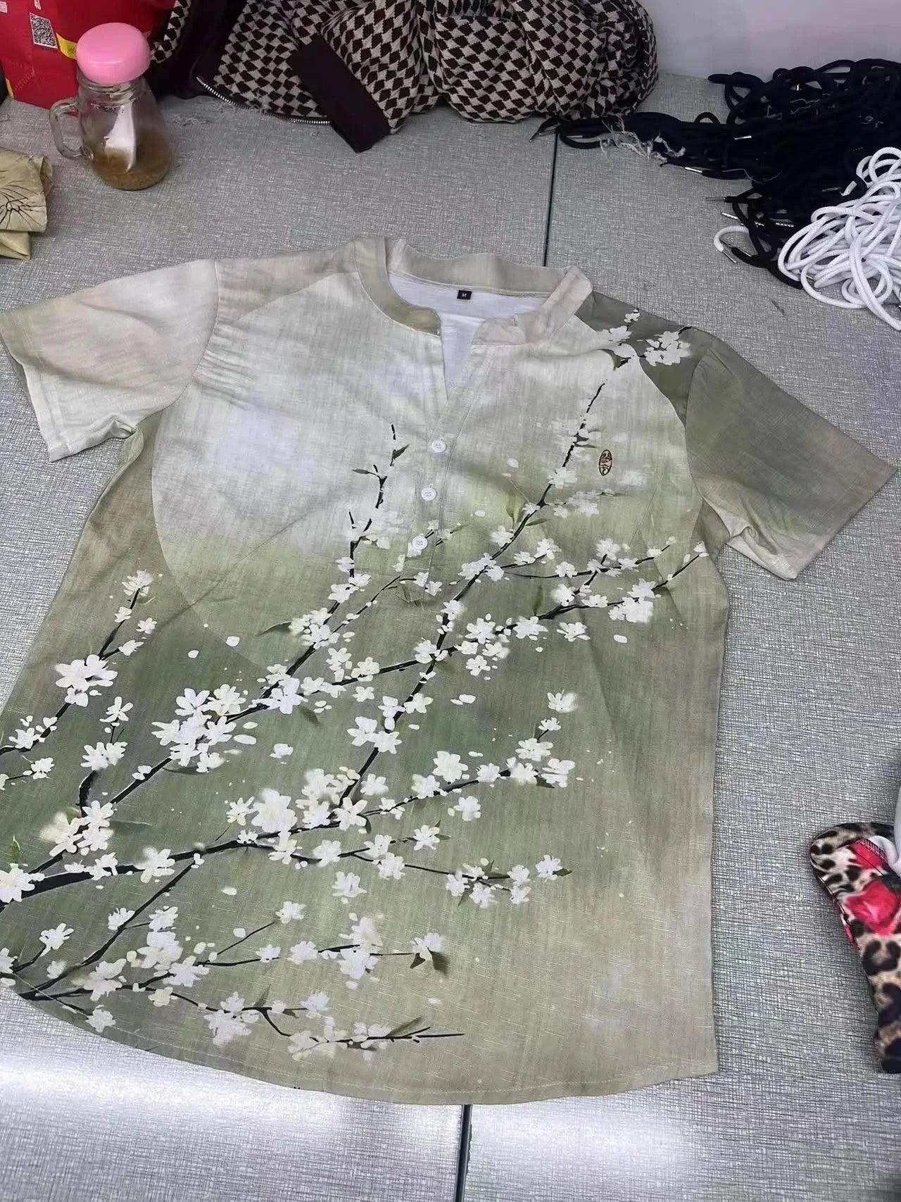 2024 New Summer Linen Shirts Men Lapel Shirts T-Shirts Fashion Clothing Shirts Luxury Social Hawaiian Shirts Oversized 5XL