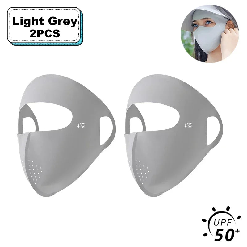 Women Full Face UV Protection Mask 3D Ice Silk Sunscreen Breathable Lightweight Summer Outdoor Sports Comfort Fit mask for men