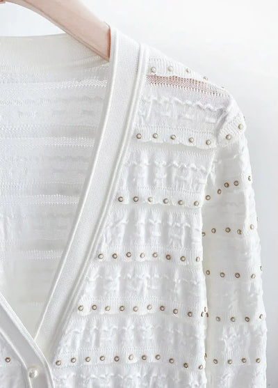 Women's long-sleeved V-neck slim-fit maxi dress with rivet design Evening dresses Elegant party Woman clothing