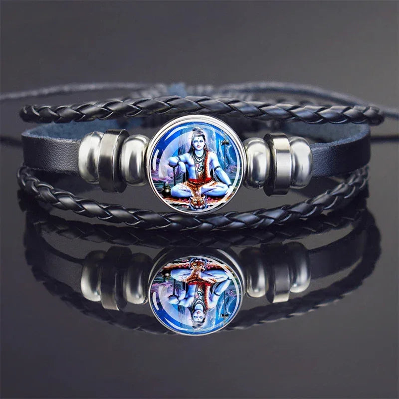 Hinduism God Bracelets Ganesha Vishnu Shiva Amulet Bracelet for Men Women Goddess of Kashmi Wealth Bangle India Buddhism Jewelry