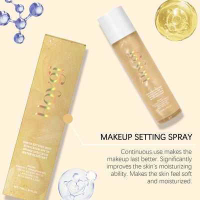Spf 50+ Setting Sprays for Makeup Waterproof Lasting Oil Control Natural Refreshing Anti UV Sunscreen Finishing Mist Cosmetics