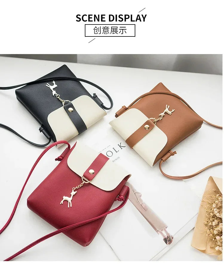 Fashion Handbags Women Bags Designer New Casual Bag Mobile Phone Bag Personality Deer Charm Single Shoulder Diagonal Bag