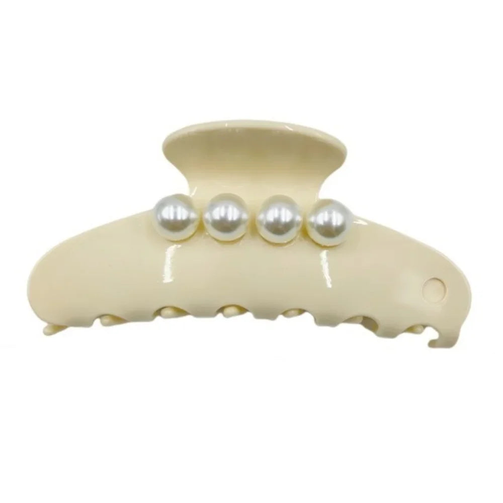 Hair Jewelry Ornament French Design Hair Claw Clip Elegant Long Pearl Women Acetate Hair Clips Fashion Korean Style