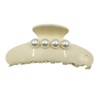 Hair Jewelry Ornament French Design Hair Claw Clip Elegant Long Pearl Women Acetate Hair Clips Fashion Korean Style