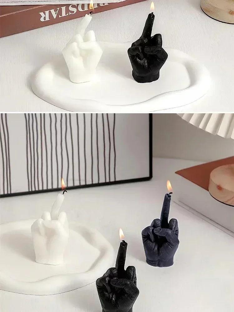Creative candles middle finger shaped gesture scented niche funny quirky gifts home decoration ornaments birthday