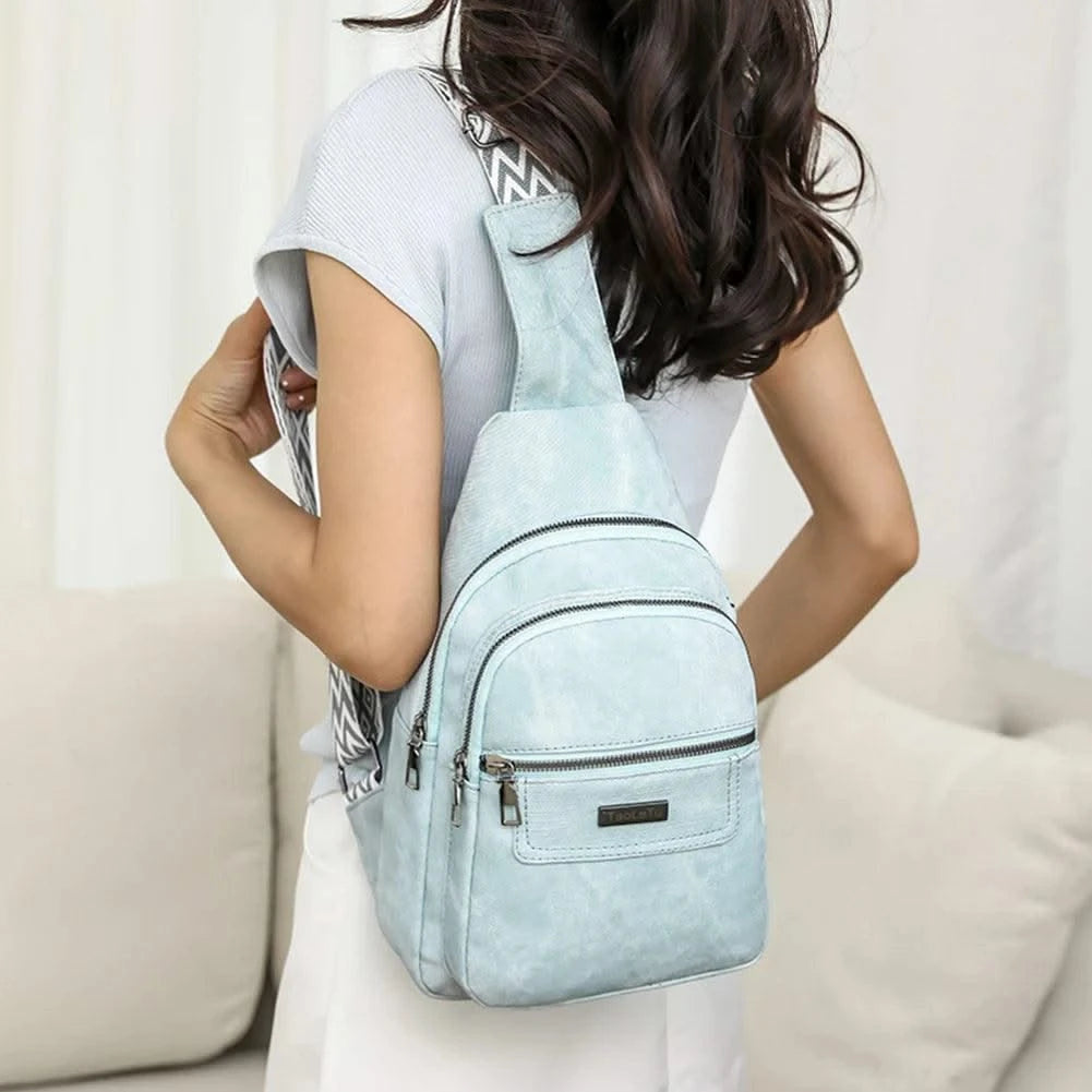 Women Men PU Leather Shoulder Bag Fashion Sling Crossbody Bag