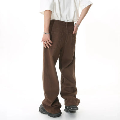 Men Streetwear Korean Loose Straight Denim Pants New Mens Trousers Baggy Beige Jeans Men Fashion Casual Oversized Wide Leg Jeans