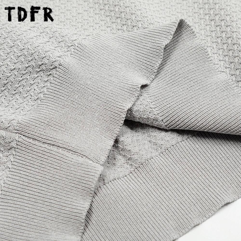 Solid Color Knitted Polo Shirts Mens Simple Summer Retro Casual Loose Half-Sleeve Lapel Tops Men