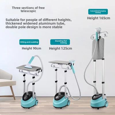 EU Handheld Double Rod Home Garment Steamer Equipment Standing Steam Iron Vertical Fast Heating Clothes Drying Ironing Machine