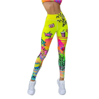Fashion Printed High Elastic Yoga  Leggings