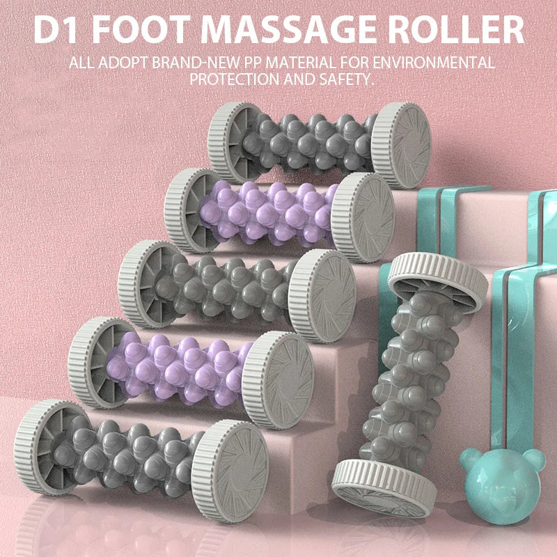 Foot Massager Roller Yoga Massage Plantar Fascia Roller Fitness Muscle Relaxation Rolling Stick Plastic Manual Foot Massager 1pc